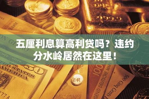 济南五厘利息算高利贷吗？违约分水岭居然在这里！