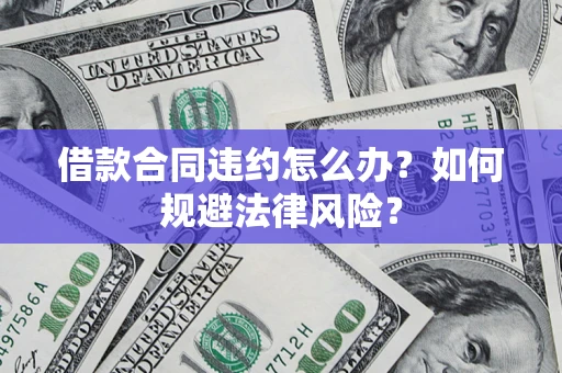 济南借款合同违约怎么办？如何规避法律风险？